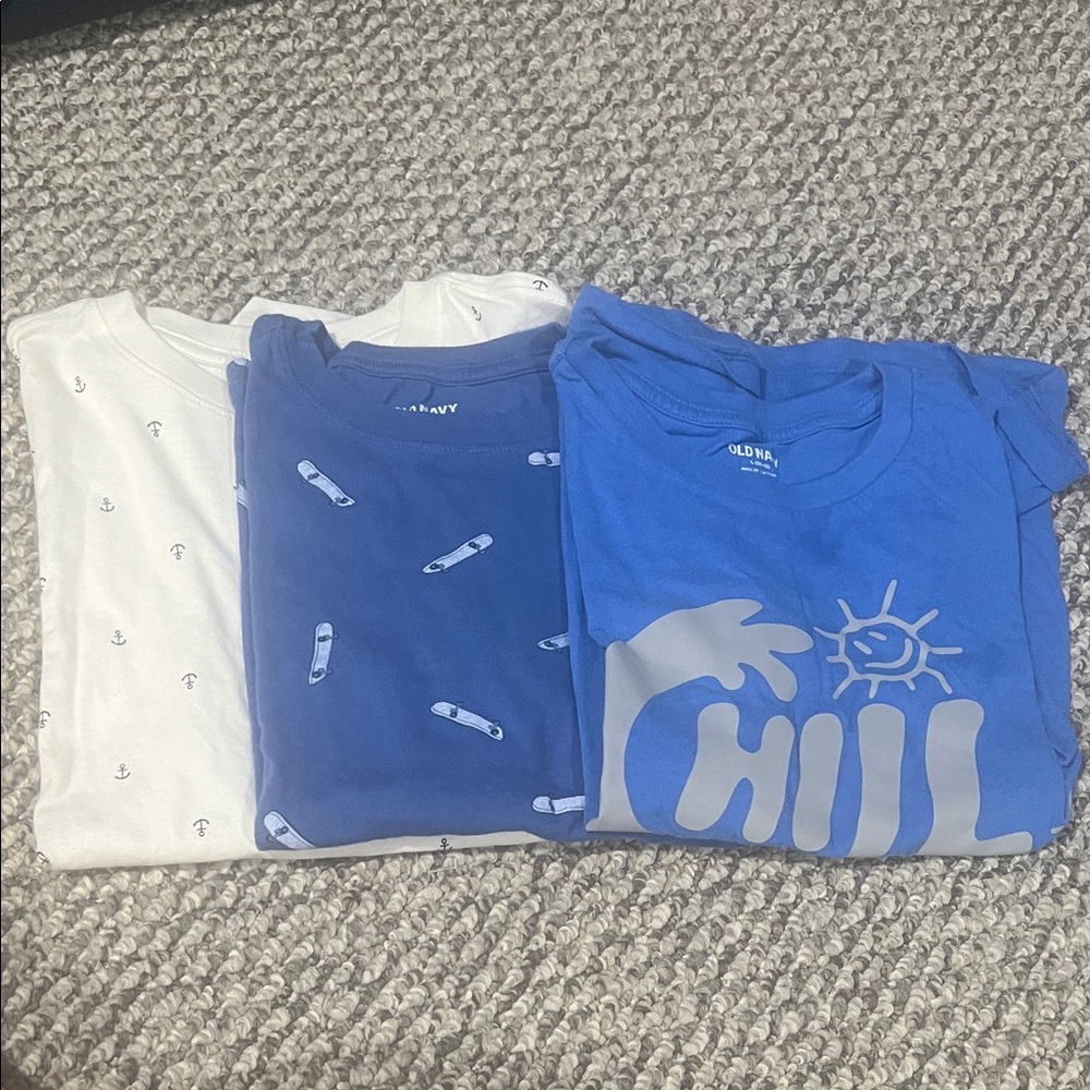 Old Navy Kids Blue and White Short Sleeve Tees